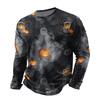 Men's Halloween Print Long Sleeve Neck T-Shirt for Party and Casual Wear