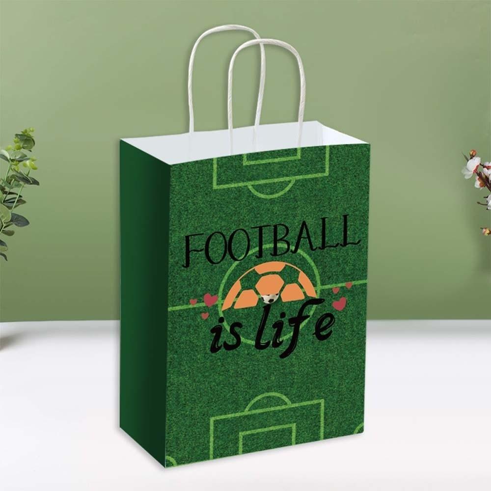 12 PCS Large Capacity Gift Bags for Soccer Events Portable Paper Packs with Handles Shopping Bag