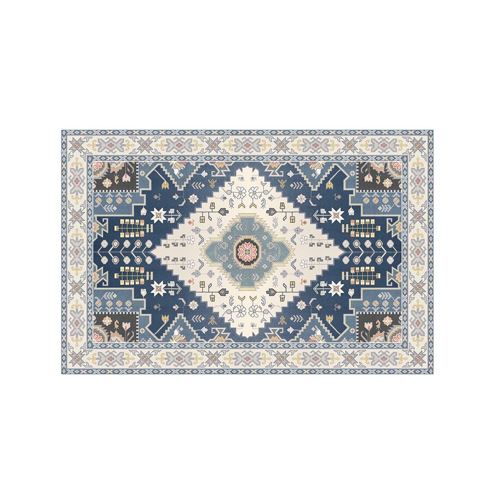Flannel Carpet Floor Mat Polyester Blue Technology Pattern Plush Carpet Suitable For Living Room Doorway Bedroom Study Bathroom