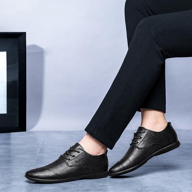 FashionMan Boty z hovězí kůže Jaro Léto Pánské společenské boty Business Oxfords Pánské mokasíny Formální obuv Značkové Retro Luxusní Designéři