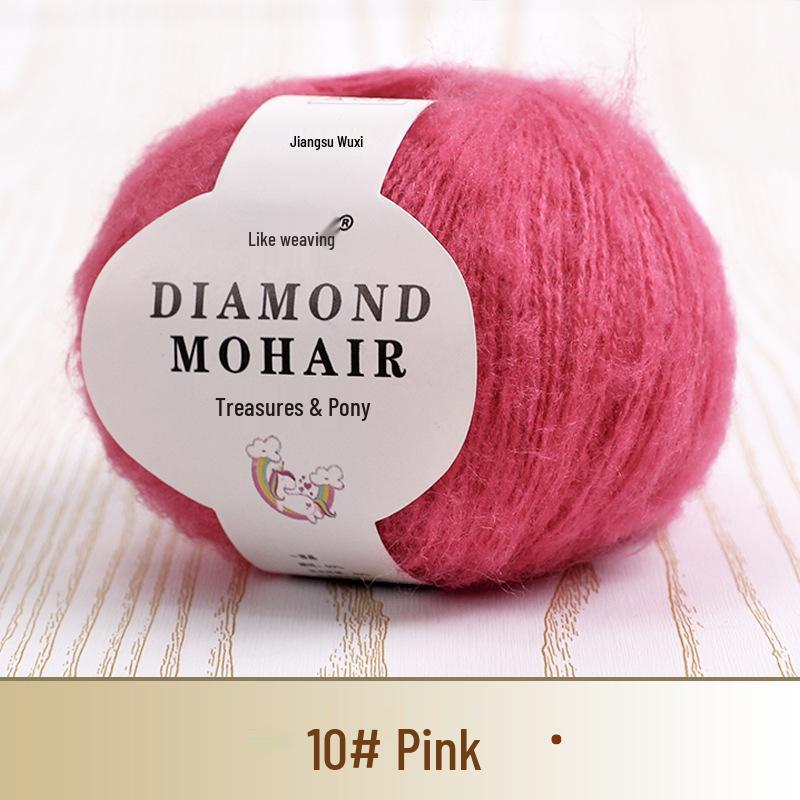 Young Mohair Sweater & Baby Scarf Shawl with Matching Fine Wool Hand-Woven Crochet Bag DIY Kit