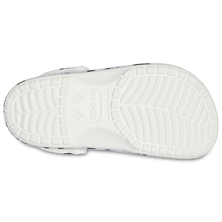Crocs Baya Lined Clog EVA Printed Round Toe Clogs Unisex clogs White Gray 205975-10M