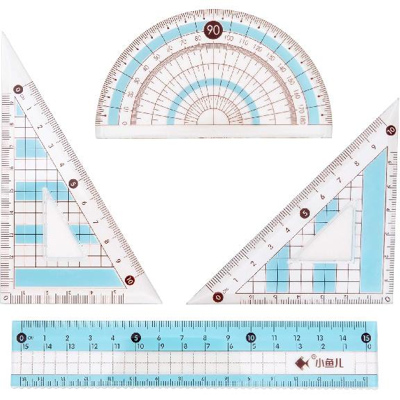 8 Pcs Compass/Math Set for Students with Shatterproof Storage Box, Geometry Set for School, Includes Ruler, Protractor, Compass, Pencil,Pencil