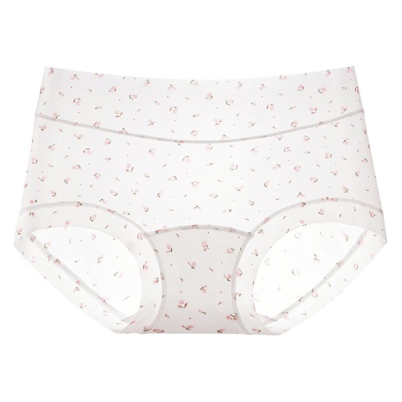 Ladies' Summer Thin Pure Cotton Antibacterial Crotch Ice Silk Nude Feel Seamless Small Briefs