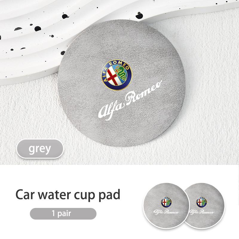 2pcs Car Water Cup Coaster Colorful Non Slip Pad Accessories For Alfa Romeo Giulia 147 Mito 156 159 166 GT Stelvio Brera Volante pgi231
