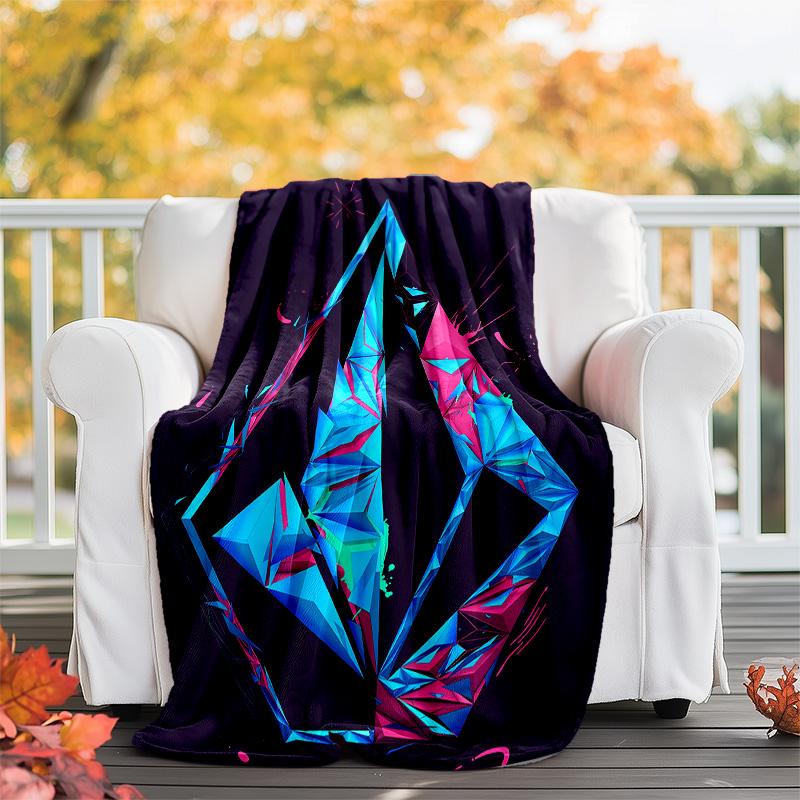 V-VOLCOM LOGO4 printed throw blanket—lightweight,soft,warm;versatile blanket for all seasons—perfect as &air-conditioning throw,nap blanket