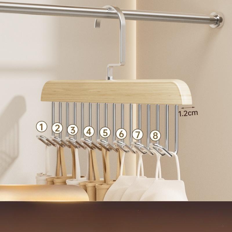 Современная многофункциональная вешалка из массива дерева и металла с 8 крючками для организации шкафа белый 588₽