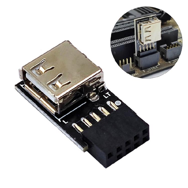 USB 9 Pin to USB 2.0 A Female Motherboard Adapter Easy USB Devices Connection