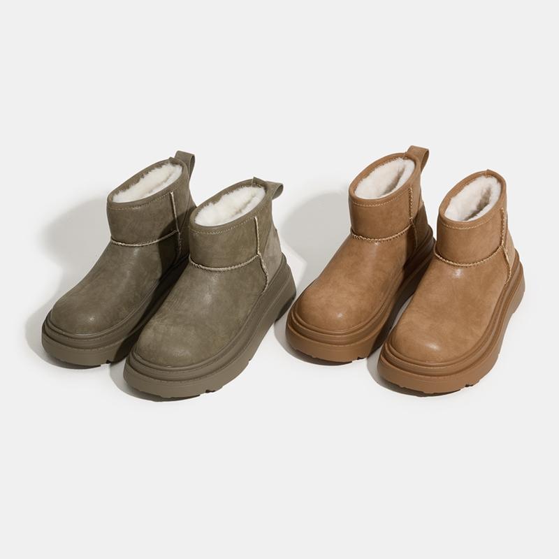 Women's Snow Boots Flat-soled, Non-slip Women Ankle Boots and Short Boots Winter Warm Slip-on Female Boots