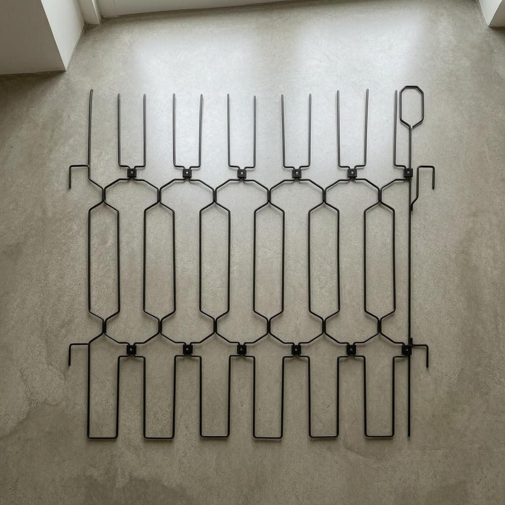 Pressure-Mounted Steel Barrier Lattice-Style Design, Metal pet door, for