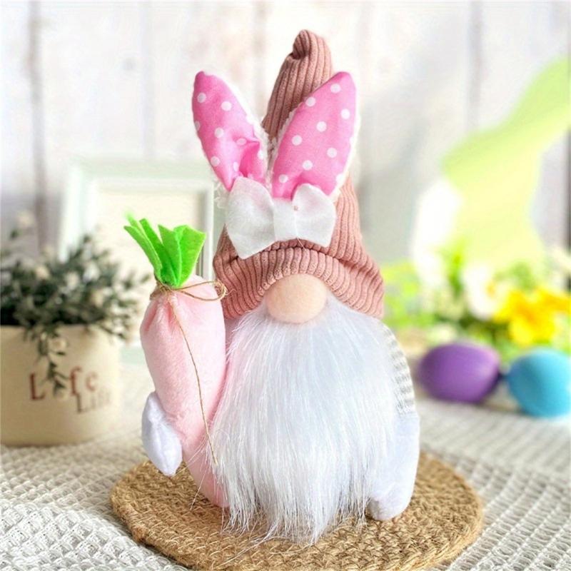 Easter Faceless Gnome Rabbit Doll Spring Easter Festival Party Home Decorations Kids Gift Favor Rabbit Carrot Ornament