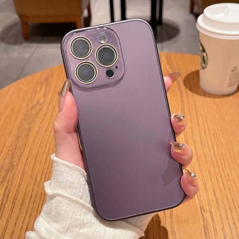 Luxury AG Matte Tempered Glass Case For iPhone 17 16 15 14 13 12 11 Pro Max Frosted Lens Protection Shockproof Soft Bumper Cover