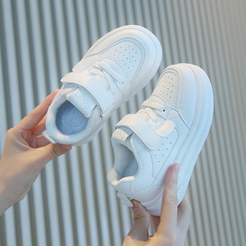 Children's White Shoes, Spring and Autumn Boys' Sports Shoes, Lightweight Girls' Casual Board Shoes, Soft Soled Baby Shoes