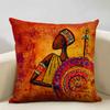 Portrait Oil Painting Cushion Cover African National Style Living Room Sofa Art Decoration Pillow Bedding 45x45cm Cover Pillows
