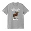 Just A Girl Who Loves Moose Funny Lover Unisex Quote T Shirt Vintage Washed Homme Streetwear Graphic Fashion