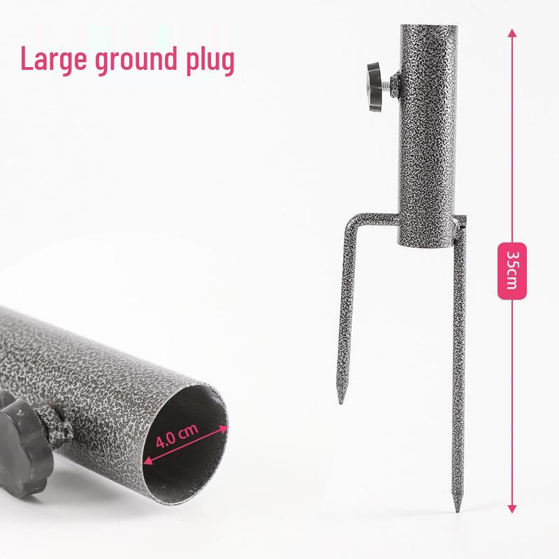 Black King Kong Two-Pronged Ground Spike for Sun, Beach, Fishing, and Patio Umbrellas