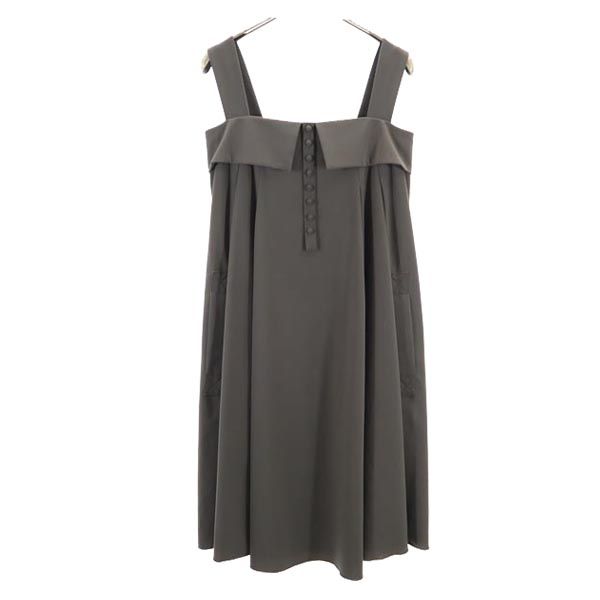 

FOXEY NEW YORK сделано в Японии Платье-комбинация 38 Серый Застежка-молния сзади Женский Б/У