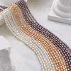 1String, Purple Yellow White Natural Freshwater Pearls, Handmade Rice Pearl Beads for Jewelry Making DIY Crafts (Beads 3-3.5mm, Length 36cm)