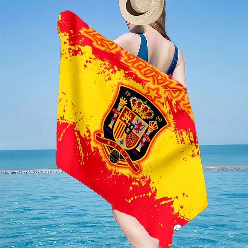 Spanisches Nationalwappen Strandtuch, Schnelltrocknend, Pflegeleicht, Für Fitness und Strandurlaub geeignet, Sport-Essential Fan-Geschenk