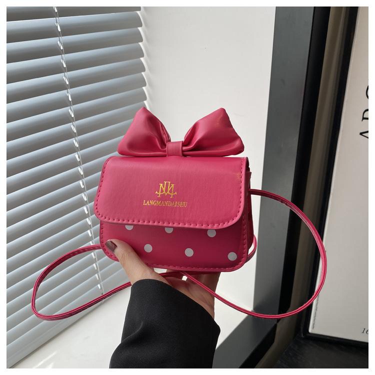Korean Ins Cute Girl Bow Bag Women's Simple Fashion Small Square Bag Casual Niche Messenger Bag