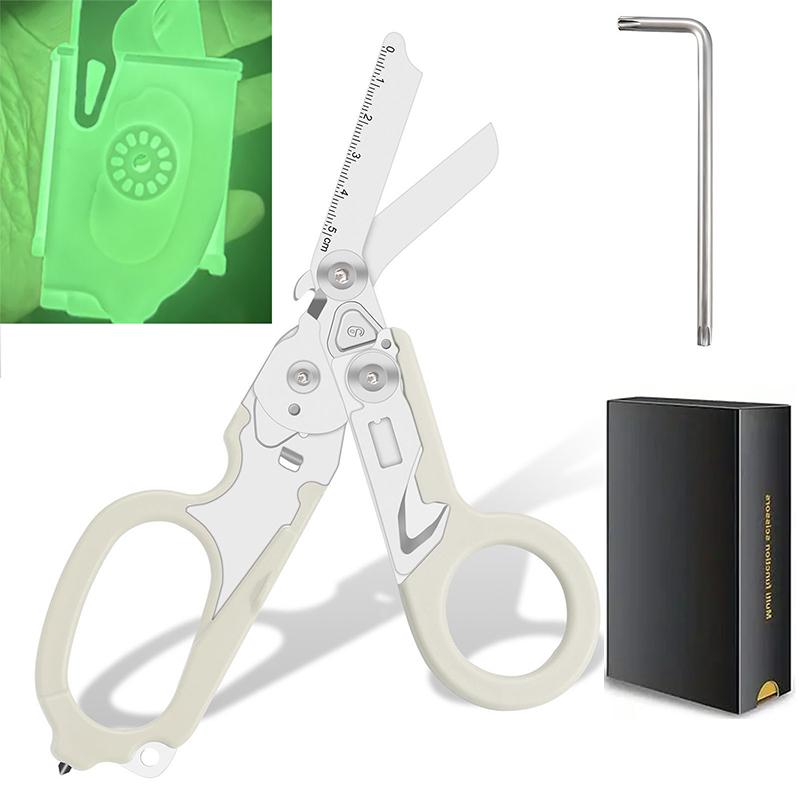 

Luminous Trauma Shears With Holster 6 In 1 Multifunctional Emergency Response Shears Accessory Stainless Steel Medical Trauma