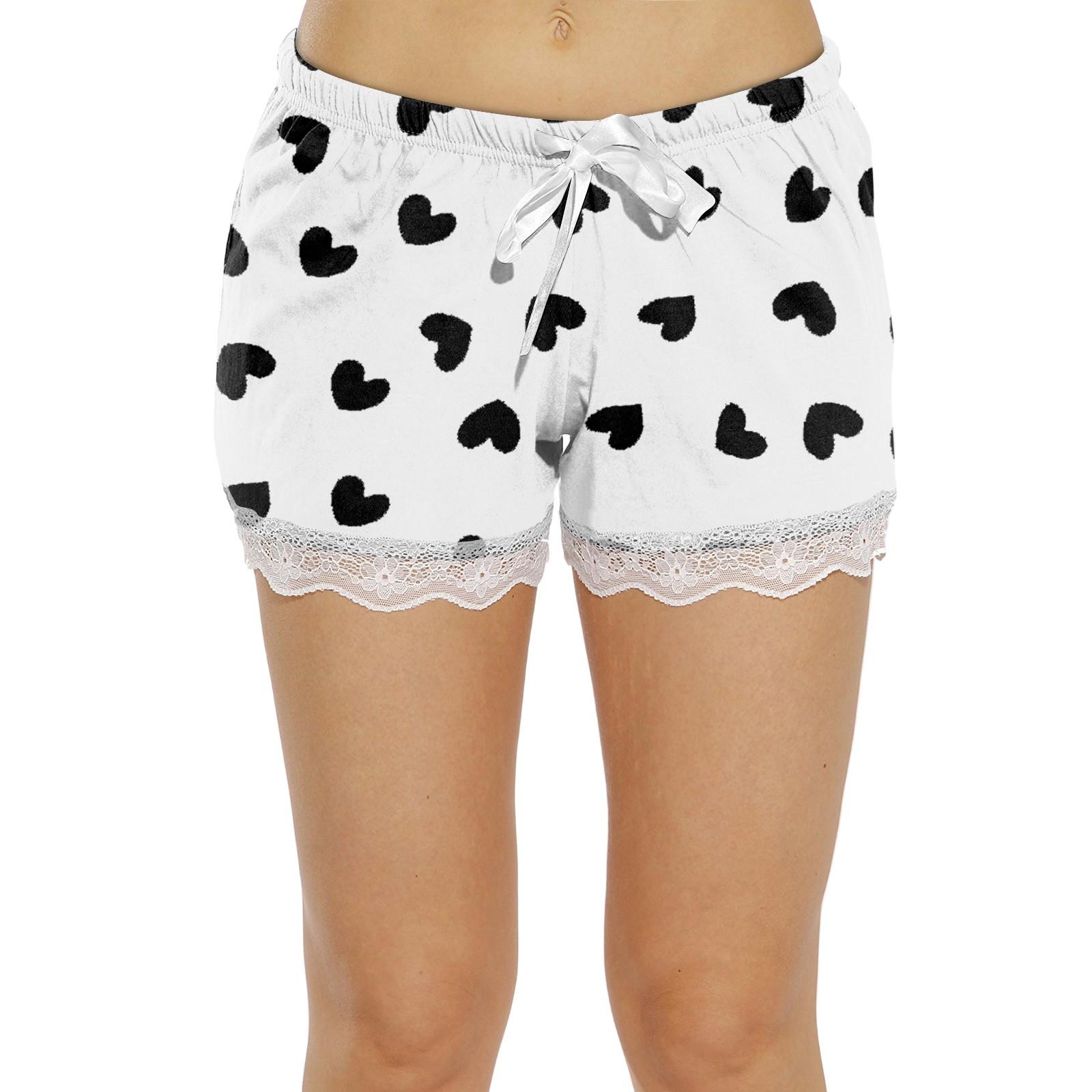 

Женские домашние брюки с принтом Allover, пижамные брюки из кружева для сна, короткие брюки, пижамные брюки XL