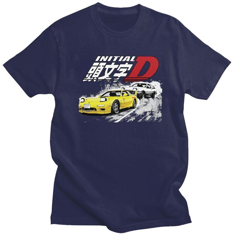 Custom Classic Anime Initial D Drift Racing T Shirt Men Tshirt Casual Tee Pure Cotton Slim Fit Tshirts Gift