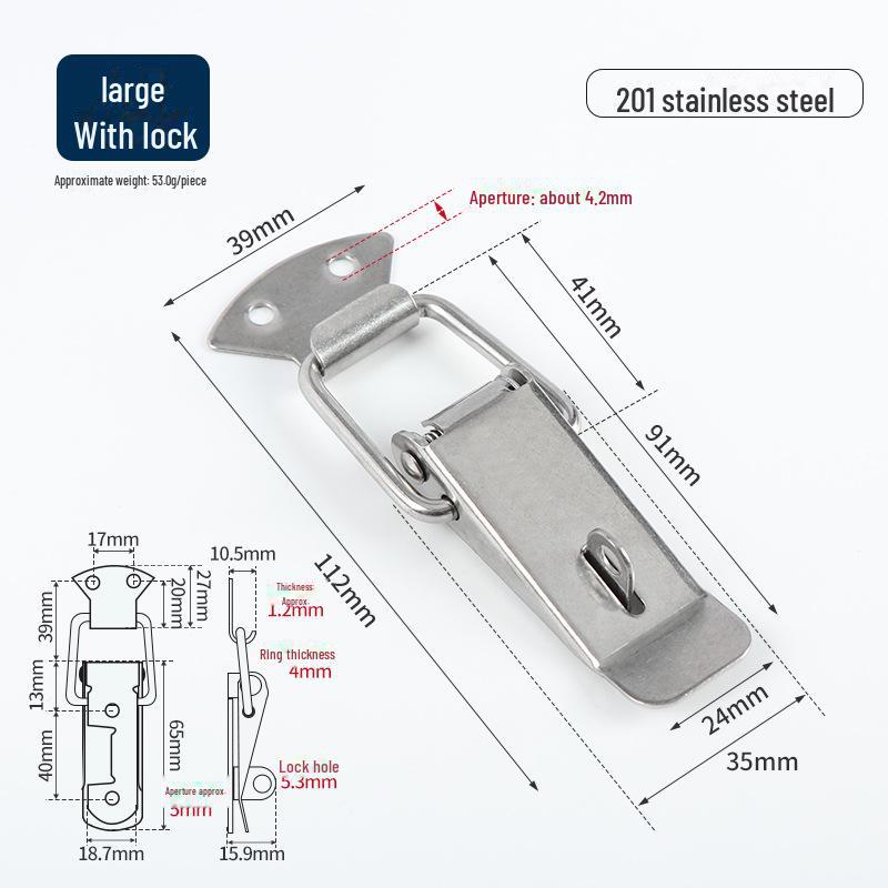 304 Edelstahl Entenschnabel Federverschluss für Holz- oder Metallkisten