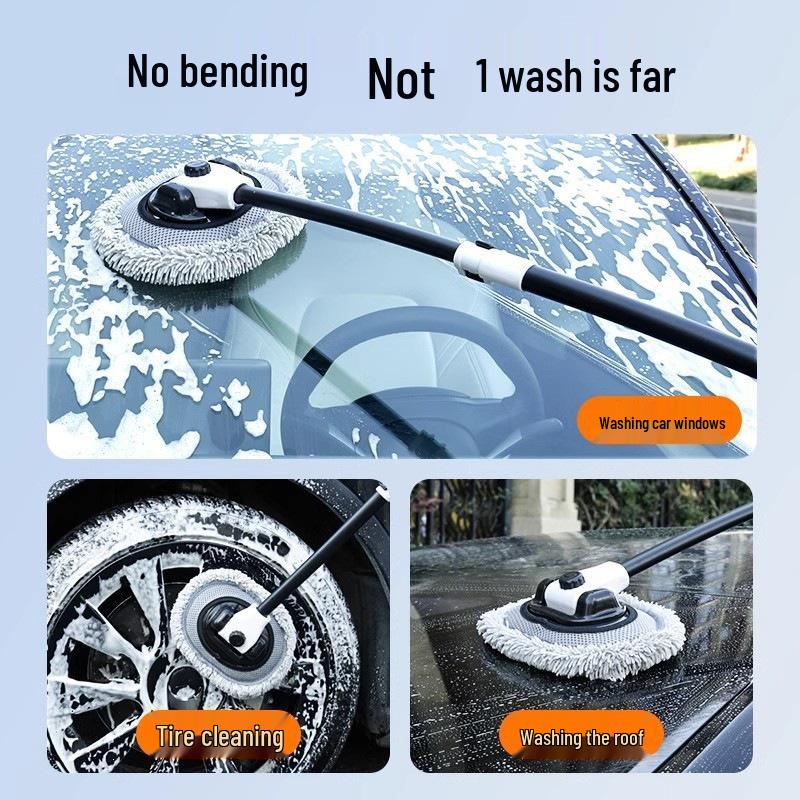 Extendable Bendable Car Wash Mop and Brush - Car-Friendly Cleaning Tool