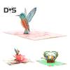Hummingbird Birthday Card Handmade Pop-Up Bird Flower Card 3D Mother's Day Anniversary Valentine's Day Greeting Card for Women