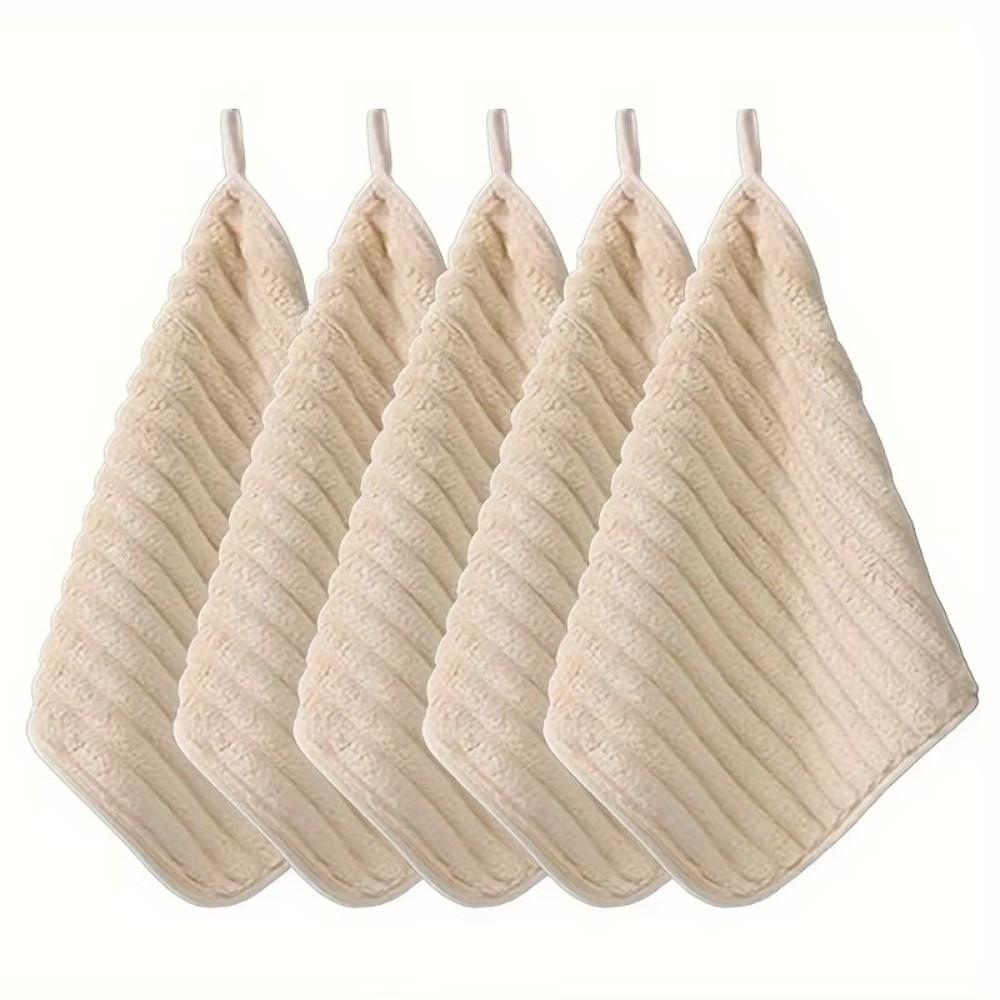 5PCS Soft Hand Towel Set 11.8*11.8 inch Quick Drying Wiping Towel Washcloths Daily Necessities Super Absorbent