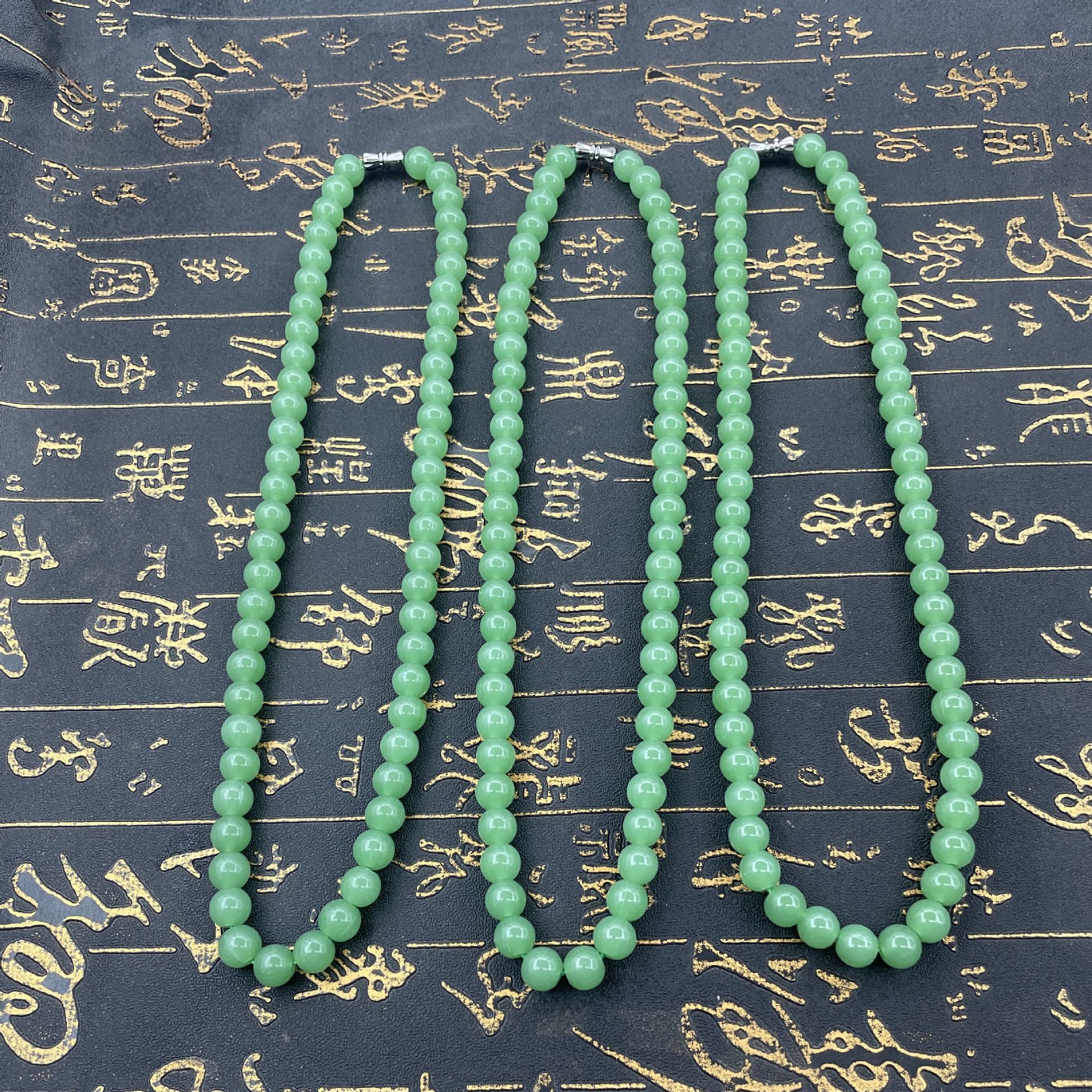 

Ожерелье из имитации нефрита Дунлин, круглые бусины из малазийского нефрита, женское нефритовое ожерелье цвета шпината, живой отбор — это взрыв