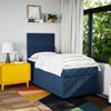 Box Spring Bed with Mattress Blue 90x200 cm Fabric