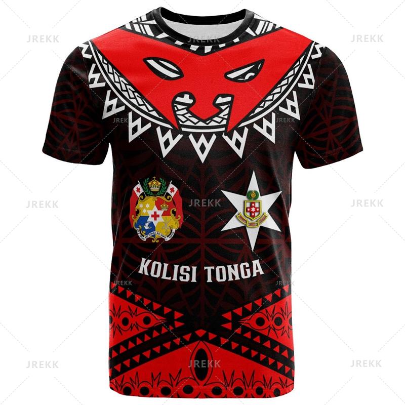Harajuku Summer 3D The Kingdom Of Tonga Printing T Shirt Oceania Tonga National Day Graphic T-shirts Fashion Mens Clothing Tees