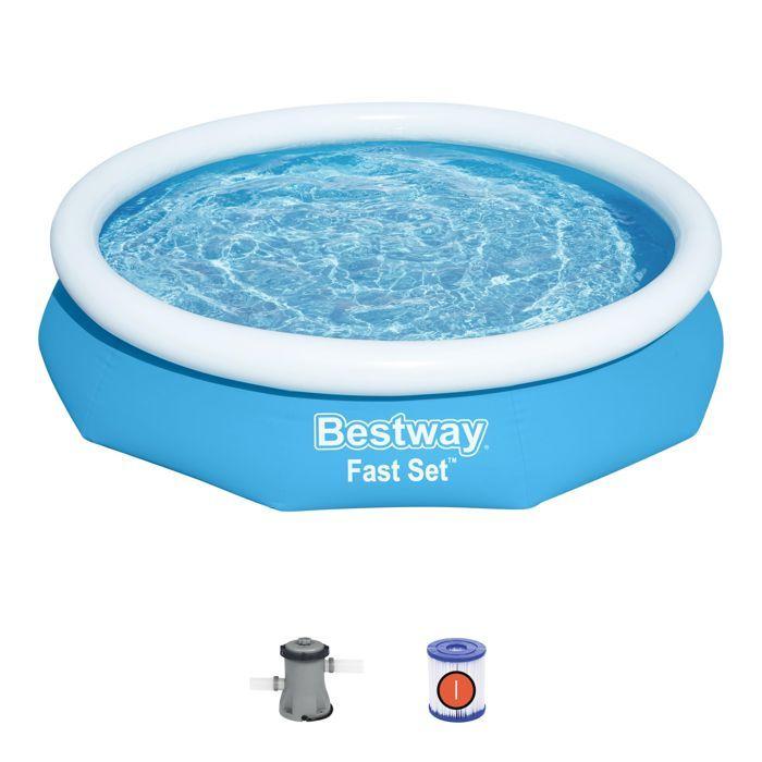BESTWAY Piscine autoportante ronde Fast Set 305 x 66 cm avec filtration