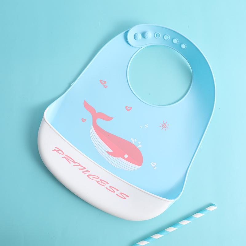 Waterproof Silicone Baby Bib - Large, Wash-Free, Drool & Meal Bib for Newborns and Children