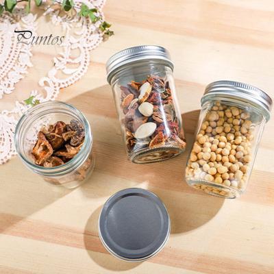 300/400/500/650 ml versiegeltes Glasglas mit luftdichtem Schraubdeckel, großes Fassungsvermögen, transparent, multifunktional, Obstmarmelade, Trockenwaren, Nüsse, Getreide, Müsli, Gewürze