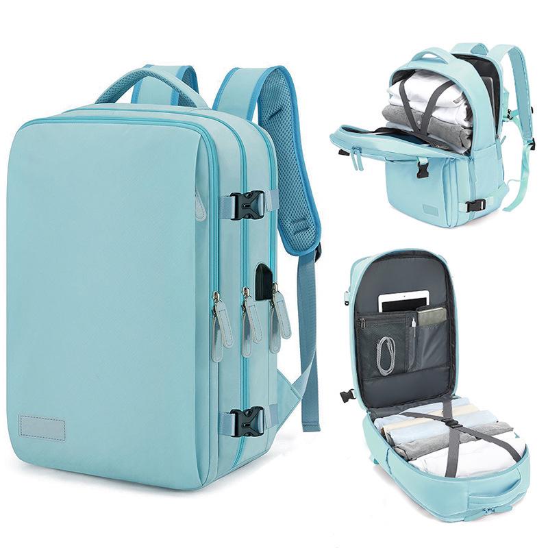Expandable Double Shoulder Backpack - Unisex Carry-on with Multi-layer Storage and Laptop Compartment, Super Large Capacity