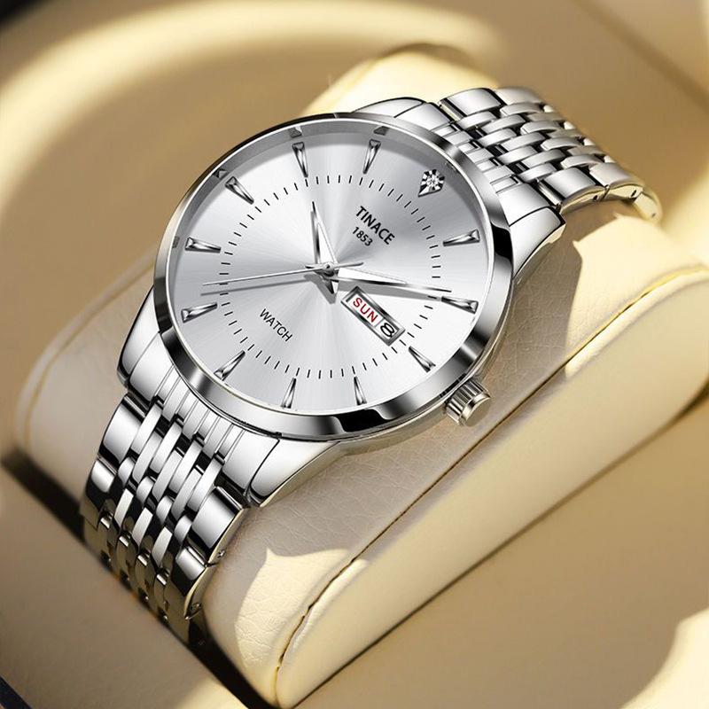 English Dual Calendar Automatic Non-mechanical Watch Men's Glow-in-the-dark Waterproof Business Casual Watch