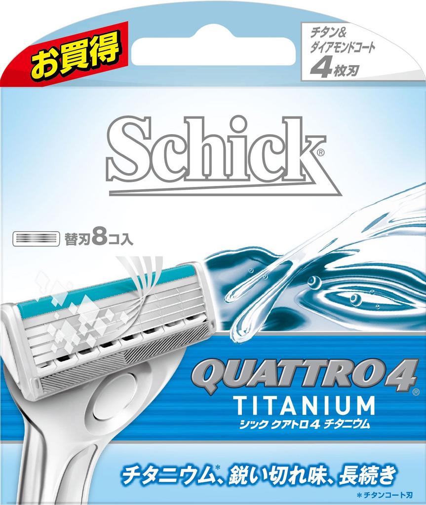 Schick Quattro 4 Titanium Replacement Blade Single Item 8 Replacement Blades