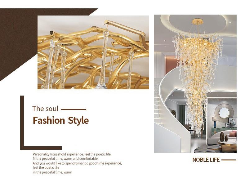 French Luxe Crystal Water Drop Chandelier - Living Room & Dining