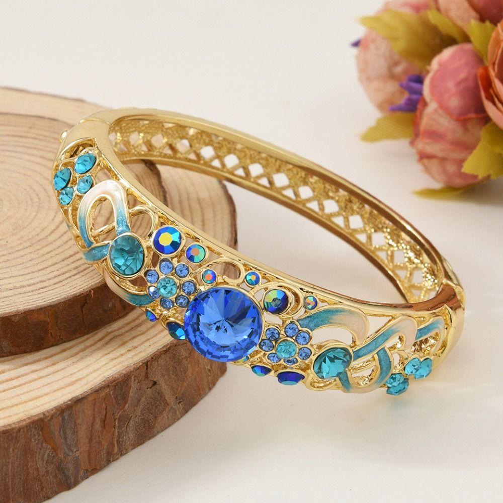 Enamel Women's Hand Bracelet Chinese Vintage Ethnic Bangles Beijing Cloisonne Bracelet  Accessories