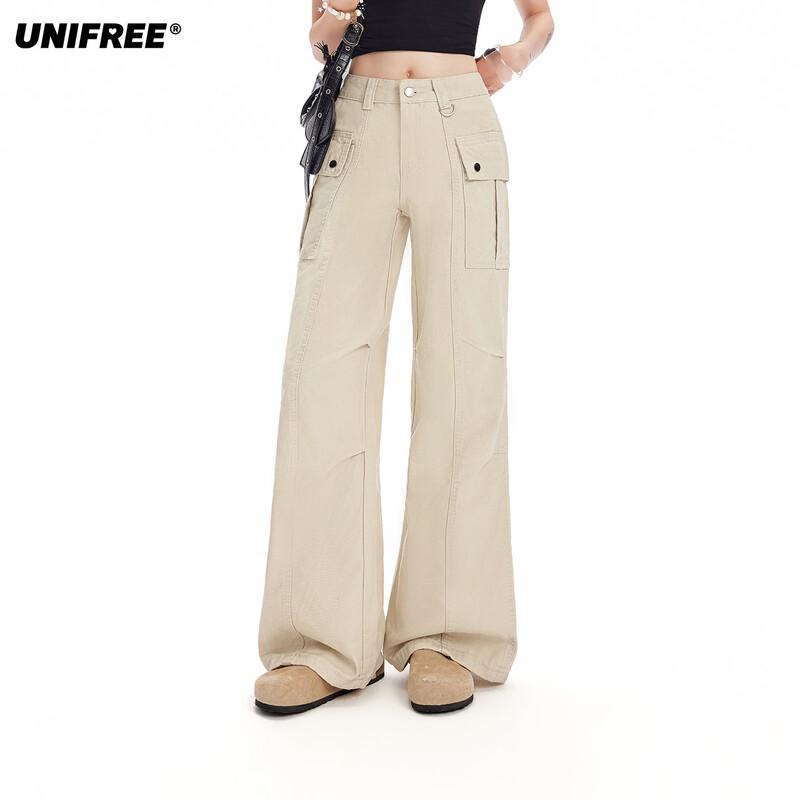 UNIFREE 2026 Spring American Retro Straight Leg Cargo Pants S