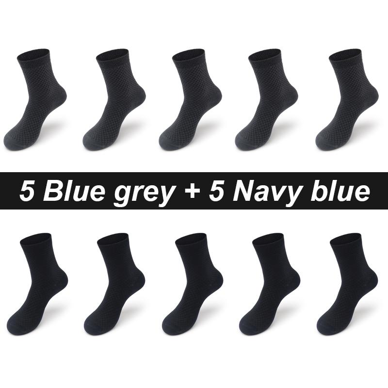 10 Paar Herrensocken aus Bambusfaser, lang, schwarz, Business, weich, atmungsaktiv, neue hochwertige Herbstsocken für Männer, Übergröße EU 38–48