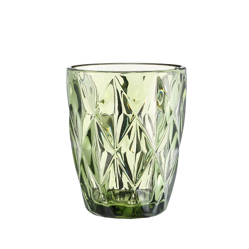 1 Stück 240ml 8oz Vintage Geprägtes Farbiges Seiten Glas Whiskey Wasser Glasbecher Schweres Dickes Glaswaren Becher