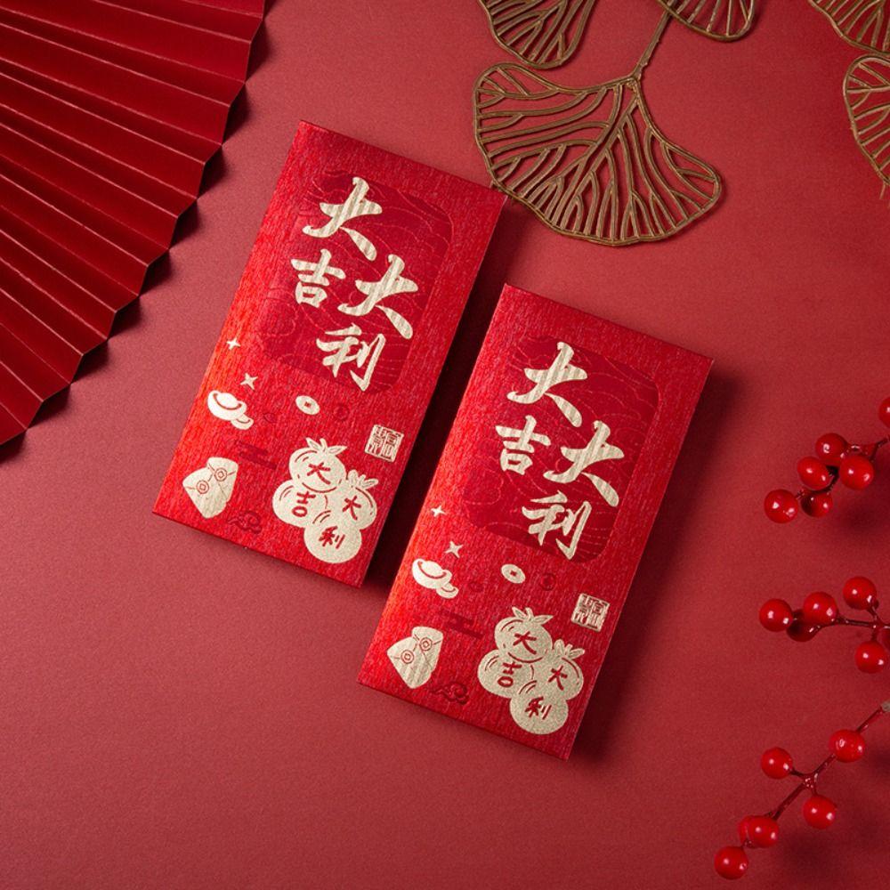 6pcs Gift Envelope Hot Stamping Horse Year Red Envelope Traditional Chinese Style Red Pocket Blessing Hongbao Wedding