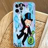 Trend Cartoon Dollar Alec Monopoly Transparent TPU Phone Case for iPhone 17 11 12 13 14 15 16 Pro Max 16 Plus Cover