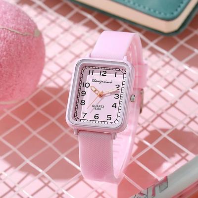 Montre à Bracelet en Silicone de Marque de Luxe Étudiant Loisirs Carré Numérique Montre à Quartz pour Femmes Nouvelle Mode Montre-Bracelet pour Dames Dropshipping