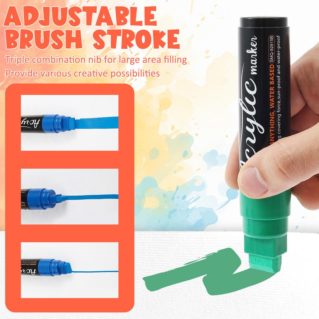 10 Farben Jumbo Marker Wasserdichter Marker Stift 0,59 Zoll Filzspitze Acrylfarbe Graffiti Marker zum Malen Graffiti Außenbeschilderung