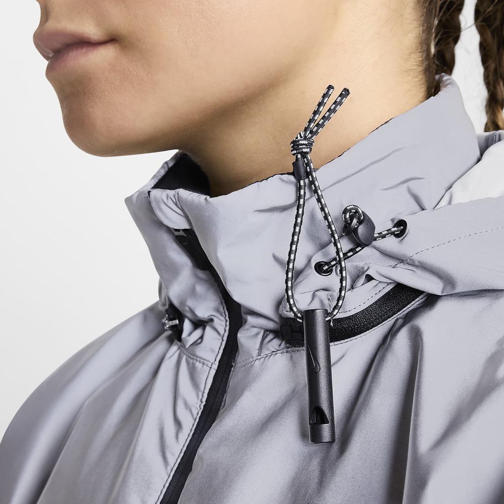 Nike Therma-Fit Reflective Loose Fit Zip-Up Hooded Long Sleeve Jacket Women jackets Silver FV6420-011